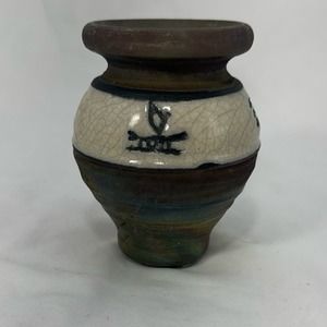 Ben Diller Raku pottery vase